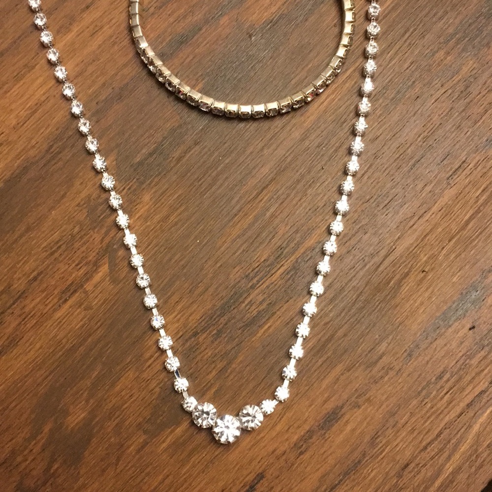 Cubic zirconium necklace and bracelet